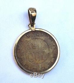 1979 200 Lire Italian Coin Encased in 14k Solid Gold Milor Bezel from Italy