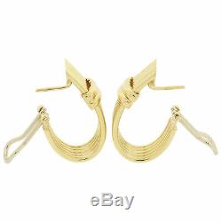 1996 Roberto Coin 18k Gold Hoop Huggie Earrings Pierced 14.20Gr Classic & Classy