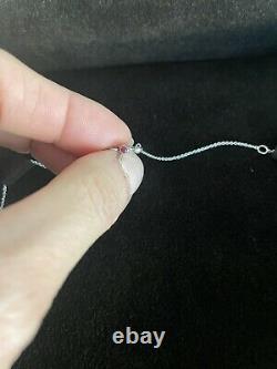 $1,080 Authentic 18kt WHITE Gold Dangling Diamond Necklace-Roberto Coin