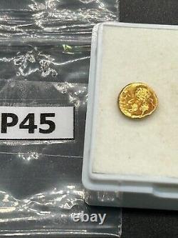 (1.11g) Ancient Greek Roman king 19K Solid gold Coin wonderful very Rare#P45
