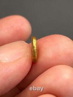 (1.11g) Ancient Greek Roman king 19K Solid gold Coin wonderful very Rare#P45