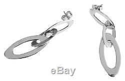 $1,180 Roberto Coin Chic & Shine 18k White Gold Triple Oval Link Earrings NWT