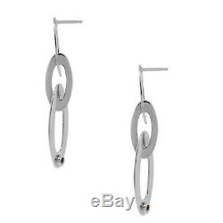 $1,180 Roberto Coin Chic & Shine 18k White Gold Triple Oval Link Earrings NWT