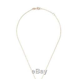 $1,450 Roberto Coin Diamond 18K Rose Gold Jade Disc Pendant 17.5 Necklace NWT