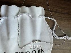 $1,590 Roberto Coin 18k White Gold Pave Diamond Cat Pendant Necklace