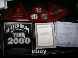 2000 Italy 3 Coins made from 3-Metals Honoring The New Millennium Proof Set 2000