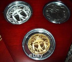 2000 Italy Millenium Commemorative Medal 0.457 troy oz Fine Gold 3 Coin Set