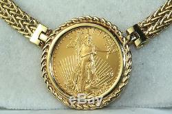 2001 1/4 Oz Liberty 10.00 Coin Necklace Italy 36 Grams 16 Inches