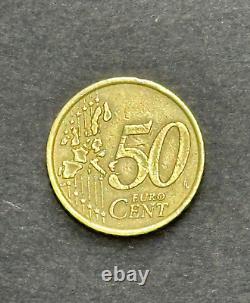 2002 Italy 50 Cent Euro Coin, Rare Collectors Coin