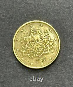 2002 Italy 50 Cent Euro Coin, Rare Collectors Coin