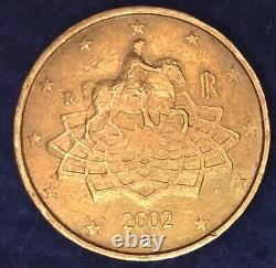 2002 Italy Euro 50 Cents Marcus Aurelius Coin, BRILLIANT CIRCULATED RARE
