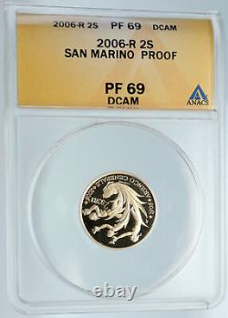 2006 R SAN MARINO Italy GENERAL ARGENO Vintage Gold 2 Scudi Coin ANACS i89504