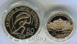 2006 Torino Winter Olympics Italy 20 & 50 Euro Gold Proof Coin 22.581g 21.6 KT