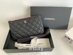 20s Chanel Black Caviar Leather Gold Hw Snap O-coin CC Credit Card O-case Wallet