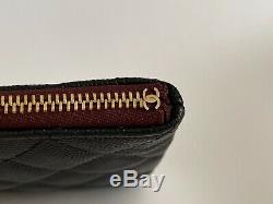 20s Chanel Black Caviar Leather Gold Hw Snap O-coin CC Credit Card O-case Wallet