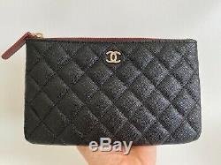 20s Chanel Black Caviar Leather Gold Hw Snap O-coin CC Credit Card O-case Wallet