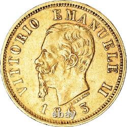 #222278 Coin, Italy, Vittorio Emanuele II, 10 Lire, 1863, Torino, EF, G