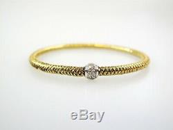 22 Ctw Roberto Coin Primavera Diamond & 18k Yellow Gold Woven Stretch Bracelet