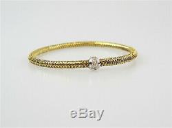 22 Ctw Roberto Coin Primavera Diamond & 18k Yellow Gold Woven Stretch Bracelet