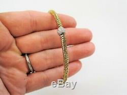 22 Ctw Roberto Coin Primavera Diamond & 18k Yellow Gold Woven Stretch Bracelet