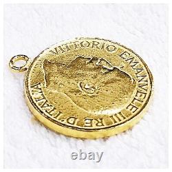 24K solid gold Italy Honey Bee on flower coin pendant by estherleejewel 99.9%