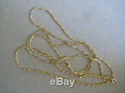 24 Karat Yg & Antique Coin Pendant In 18k Twisted Wheat Chain Necklace