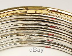 $2,300 Roberto Coin Martellato Yellow Gold Silver Bracelet Set of 8 Bangle NWOT