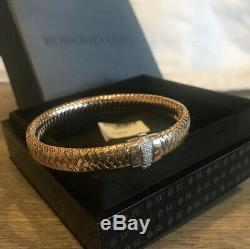 $3100 Roberto Coin 18k Rose Gold Primavera Flex Diamond Bracelet-pristine