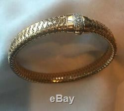 $3100 Roberto Coin 18k Rose Gold Primavera Flex Diamond Bracelet-pristine