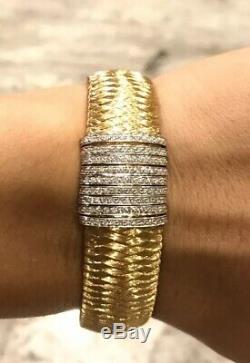 31gr Roberto Coin Primavera Diamond Bracelet Mesh 18k Yellow Gold 15mm Video