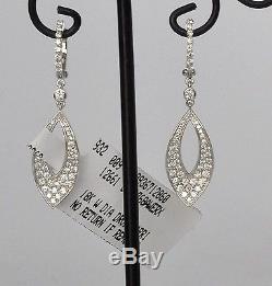$3200 Roberto Coin Diamond Drop White 18K Gold Earrings New Sale