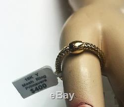 $400 Roberto Coin 6.5 6.75 18K Y Gold Primavera Woven Mesh Stretch Ring Women