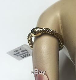 $400 Roberto Coin 6.5 6.75 18K Y Gold Primavera Woven Mesh Stretch Ring Women