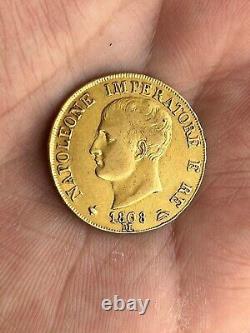 40 Lire 1808-M Napoleon Imperatore Regno DItalia Italy Gold Coin