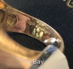 $4900 ROBERTO COIN 18K Rose Gold Diamond & Rutilated Quartz Doublet Ring Sz 8.5