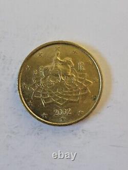 50 Euro Cent Coin 2002 Italy Rare Coin