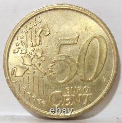 50 Euro Cent Italy 2003 Gold Decentered Mintage Excellent Condition Rare Coin