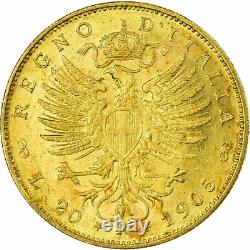 #516711 Coin, Italy, Vittorio Emanuele III, 20 Lire, 1905, Rome, Rare, PCGS