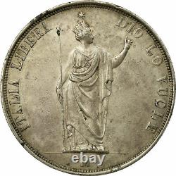#54258 Coin, ITALIAN STATES, LOMBARDY-VENETIA, 5 Lire, 1848, Milan, AU, Sil, v