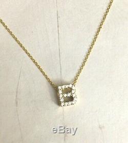 $580 Roberto Coin Tiny Treasures Love Letter B Necklace 18K Yellow Gold Diamonds