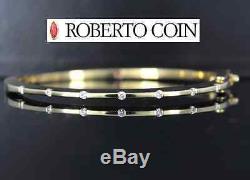 $5,200 Roberto Coin Classica Parisienne 18K Yellow Gold Diamond Bangle Bracelet