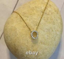 $650 Roberto Coin Tiny Treasures Letter O Initial Necklace, Diamond and 18K YG