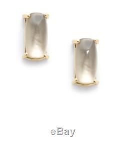 $670 Roberto Coin Smokey Quartz MOP 18K Yellow Gold Stud Earrings Italy