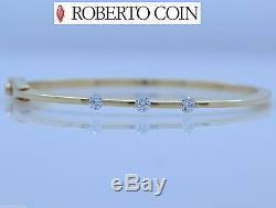 $6,200 Roberto Coin 18K Yellow Gold Diamond Classica Parisienne Bangle Bracelet