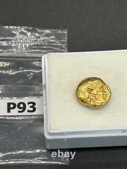 (6.75g)Authentic Greek Athena and Owl 19k Solid gold Coin Very Rare! #P93