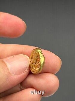 (6.75g)Authentic Greek Athena and Owl 19k Solid gold Coin Very Rare! #P93