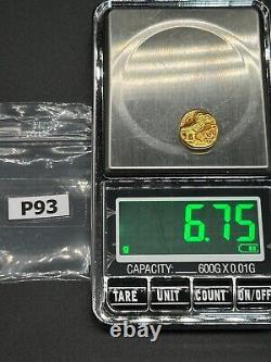 (6.75g)Authentic Greek Athena and Owl 19k Solid gold Coin Very Rare! #P93