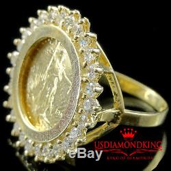 6.8 Grams 10k Yellow Gold Men's Replica Lady Liberty Coin Ring Band Sz 7.5 New