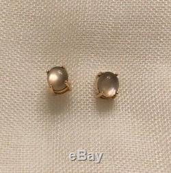 $700 Roberto Coin 18K Gold Gray Oval Doublet Stud Earrings New