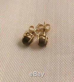 $700 Roberto Coin 18K Gold Gray Oval Doublet Stud Earrings New